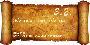 Sándor Emiliána névjegykártya